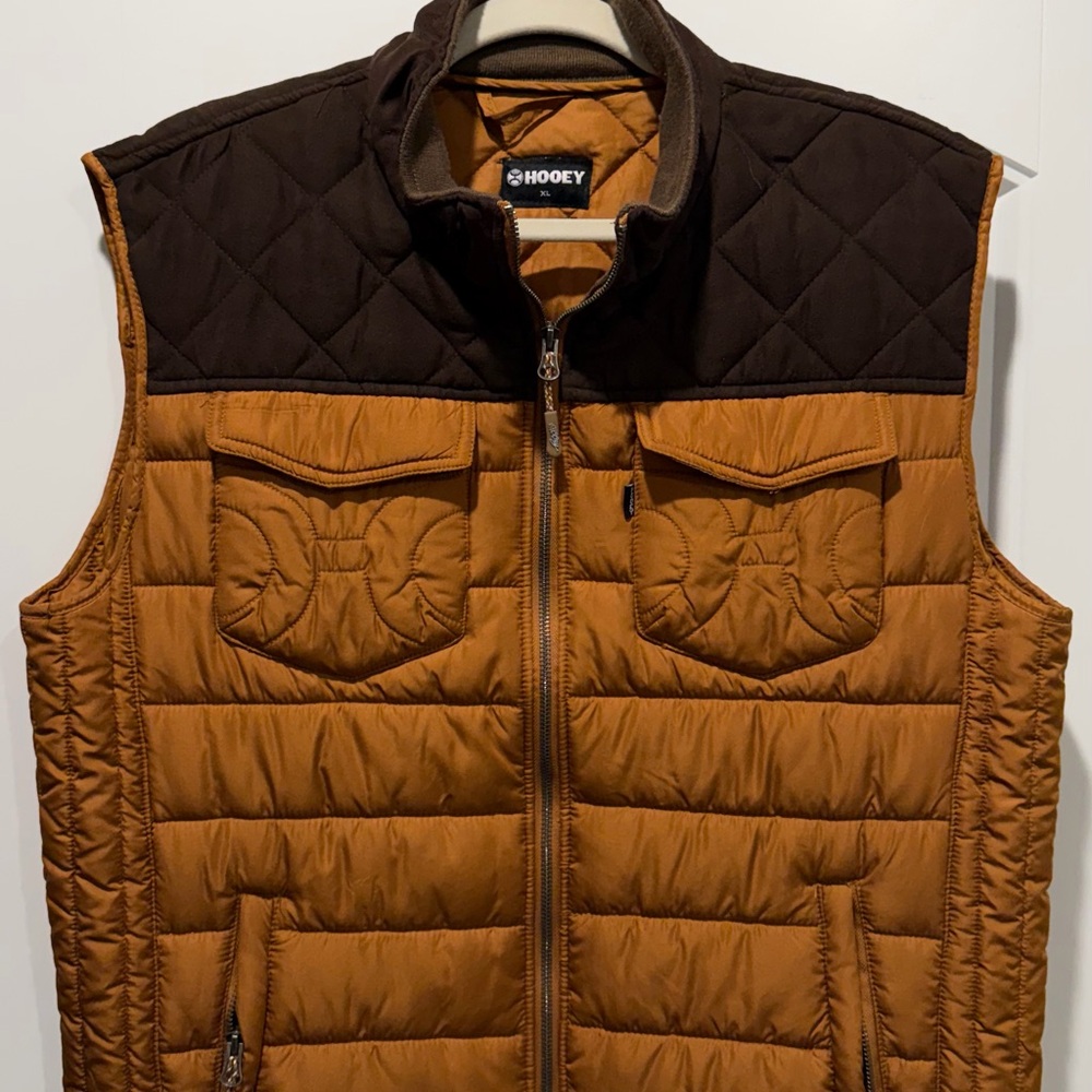 Hooey Men's Tan and Brown Quilted Vest